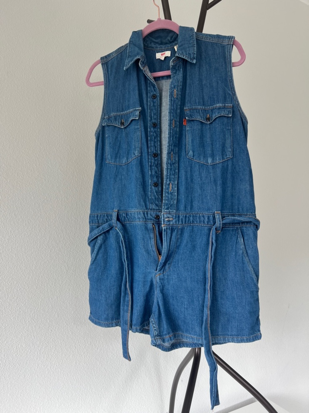 Levi's Indigo Sleeveless Denim Romper Jumpsuit